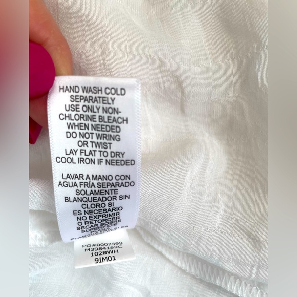 Cristina B Bright White Double Layer Sleeveless Tunic Blouse, Hi-Low Hem, Medium - Picture 9 of 9